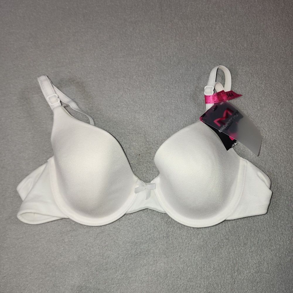 Maidenform Bra White 09402 Underwired T-shirt Balconette 34W‎ NWT